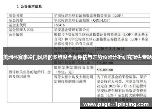 美洲杯赛事冷门风险的多维度全面评估与走势预警分析研究报告专题